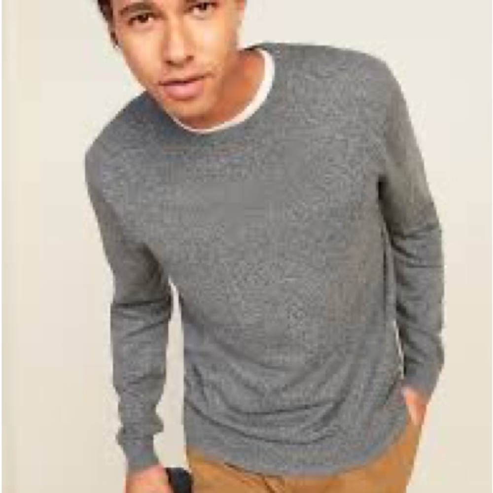 Mens Crew Neck Sweater Gray